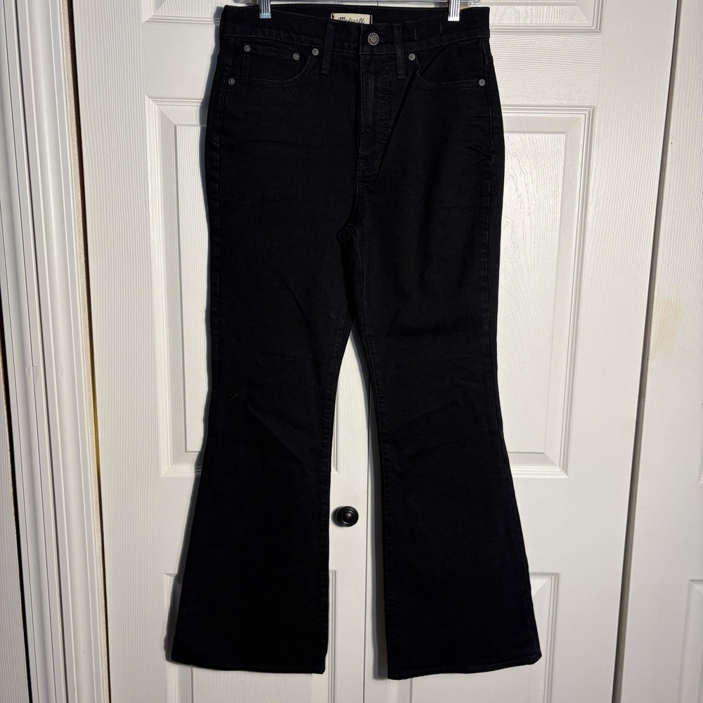 Madewell The Perfect Vintage Flare Jean Women 28 Black High Rise Dark Wash Denim